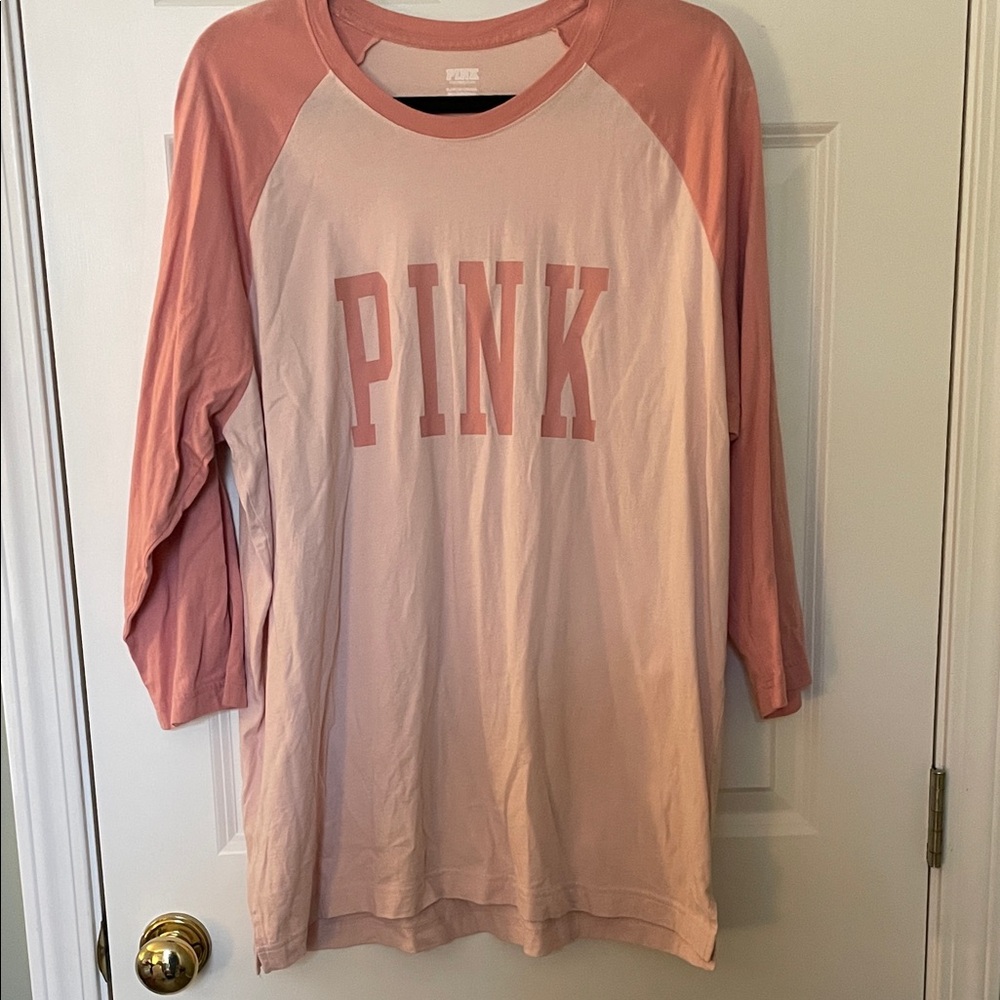 PINK Victoria's Secret Mauve Baseball Tee